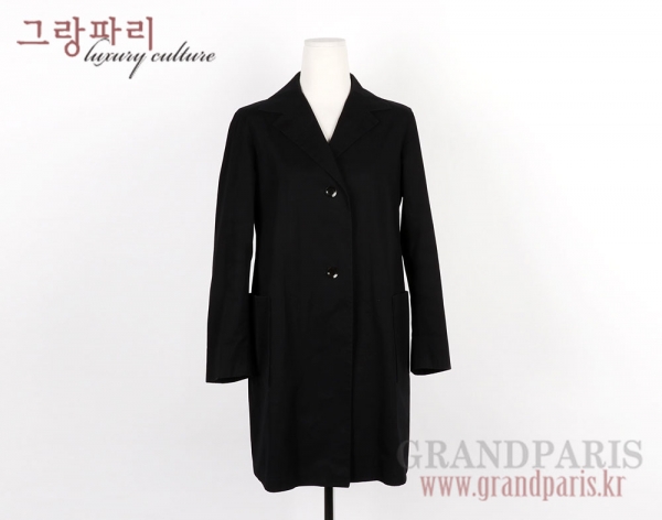 질샌더 블랙 코튼 심플 맥코트 34