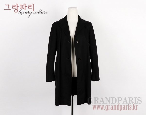 질샌더 블랙 코튼 심플 맥코트 34