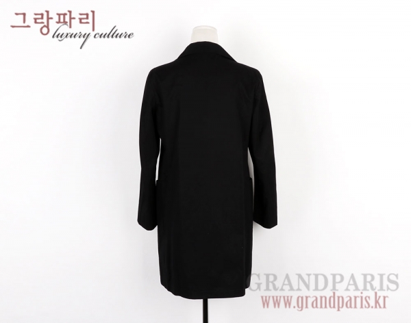 질샌더 블랙 코튼 심플 맥코트 34