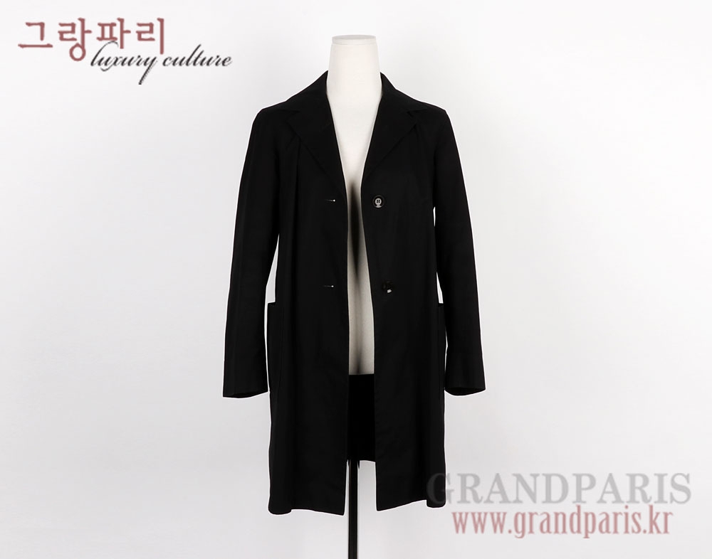 질샌더 블랙 코튼 심플 맥코트 34