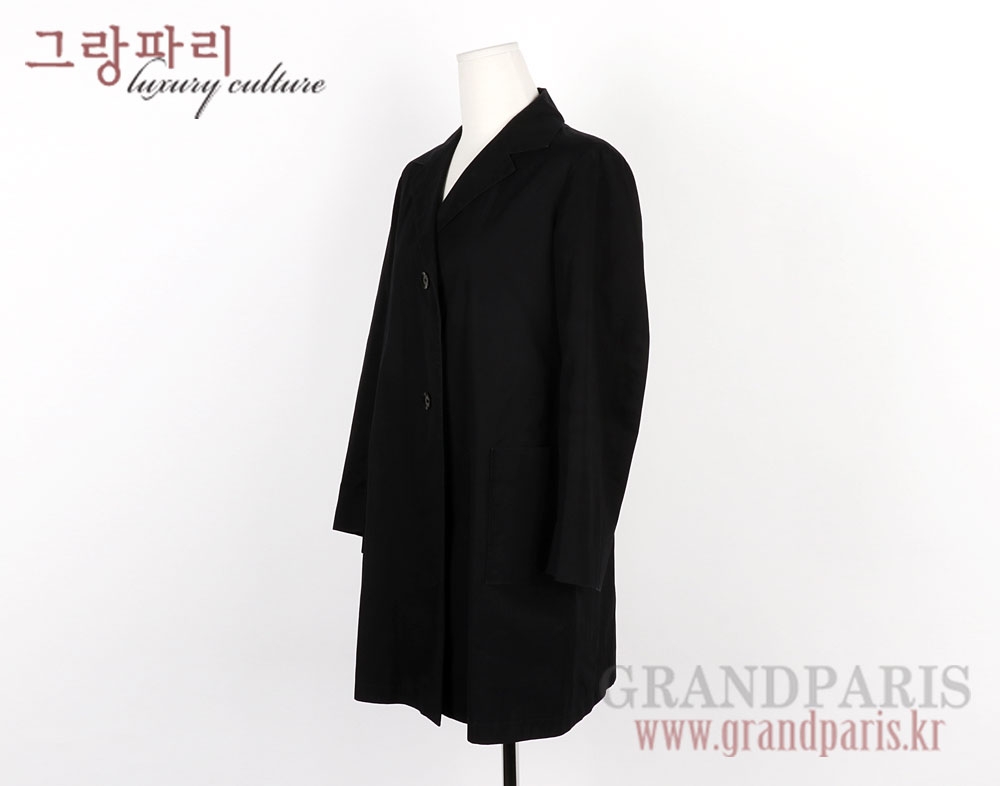 질샌더 블랙 코튼 심플 맥코트 34