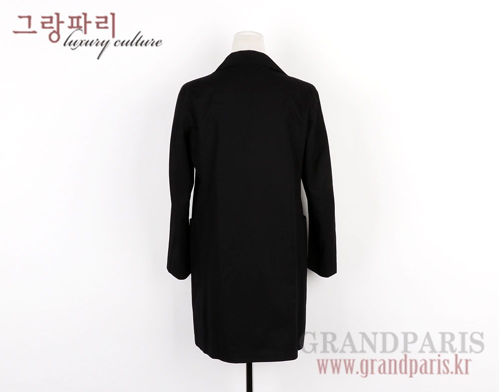 질샌더 블랙 코튼 심플 맥코트 34
