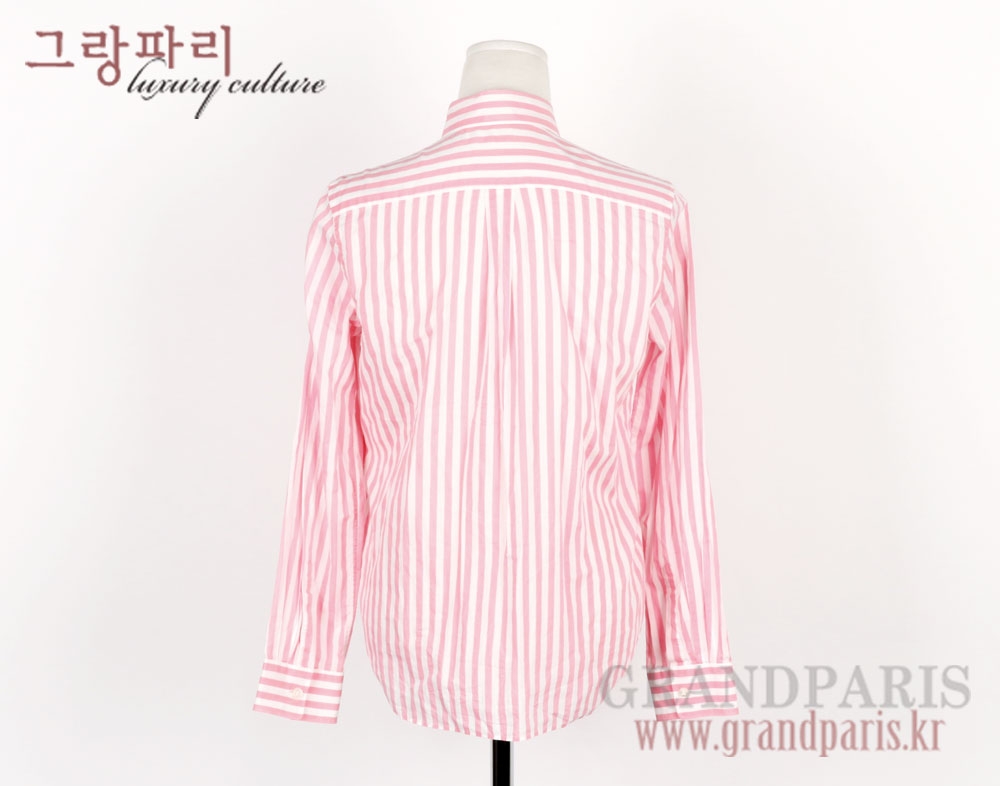 꼼데가르송 핑크 화이트 스트라이프 셔츠 블라우스 상의 S