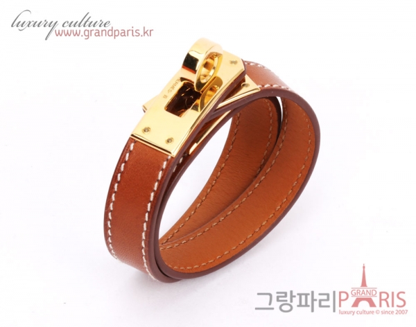 에르메스 골드 바레니아 금장 더블 켈리 팔찌 XS R