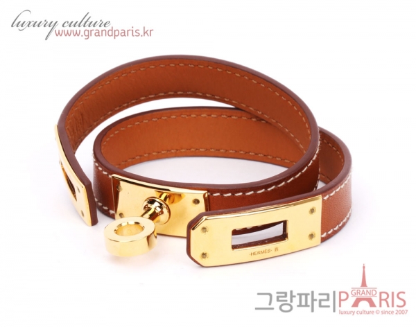 에르메스 골드 바레니아 금장 더블 켈리 팔찌 XS R