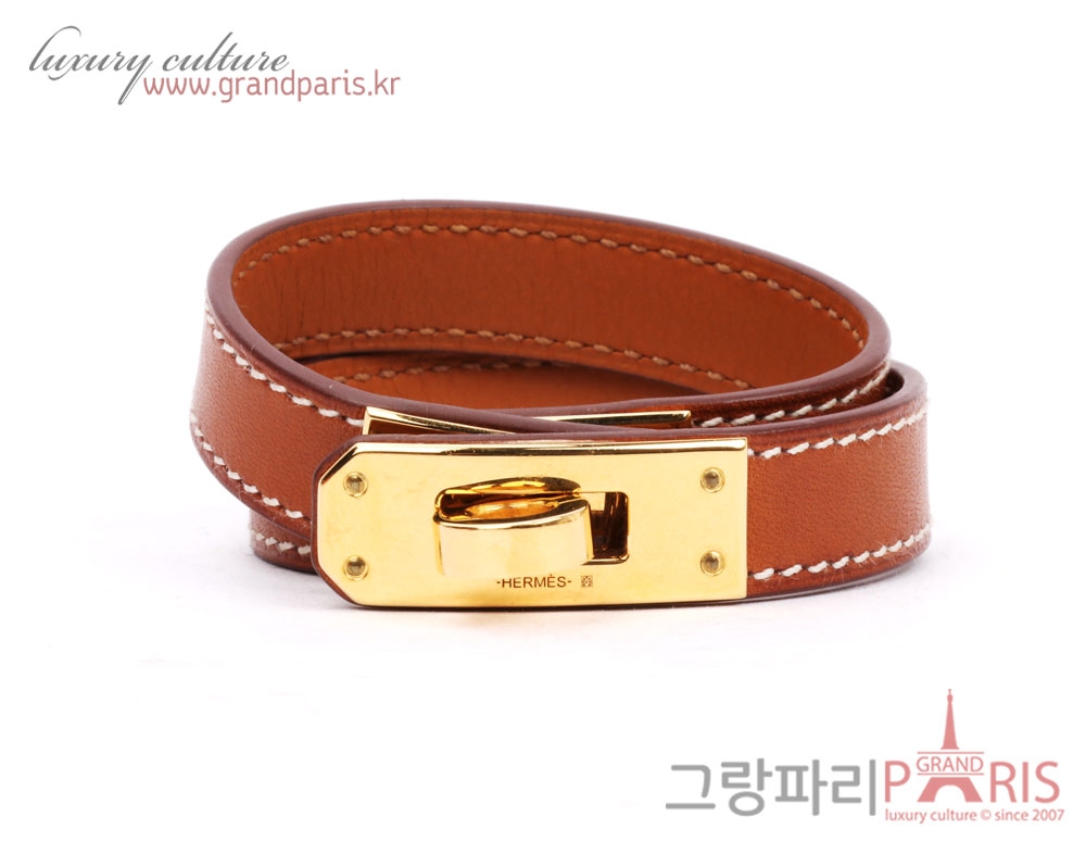 에르메스 골드 바레니아 금장 더블 켈리 팔찌 XS R
