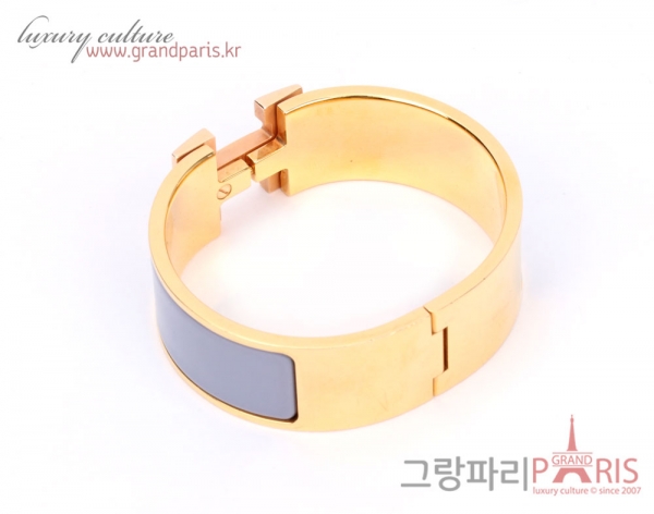 에르메스 더스티 블루  로즈골드 H 클릭클락 팔찌