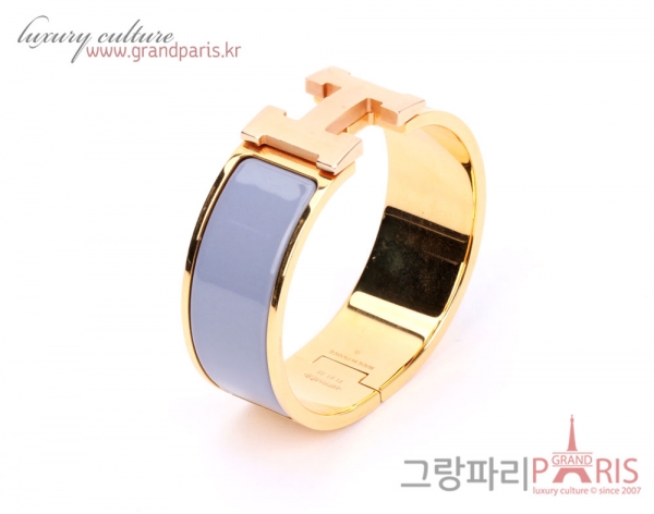 에르메스 더스티 블루  로즈골드 H 클릭클락 팔찌