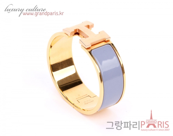 에르메스 더스티 블루  로즈골드 H 클릭클락 팔찌