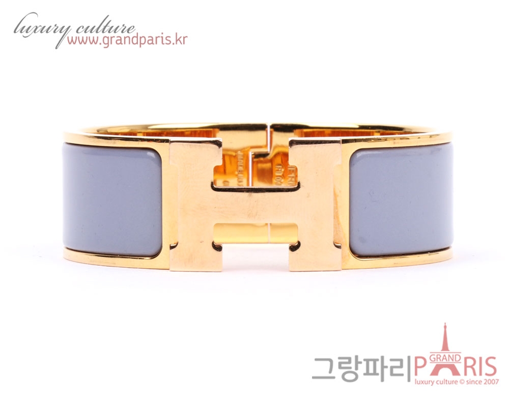 에르메스 더스티 블루  로즈골드 H 클릭클락 팔찌