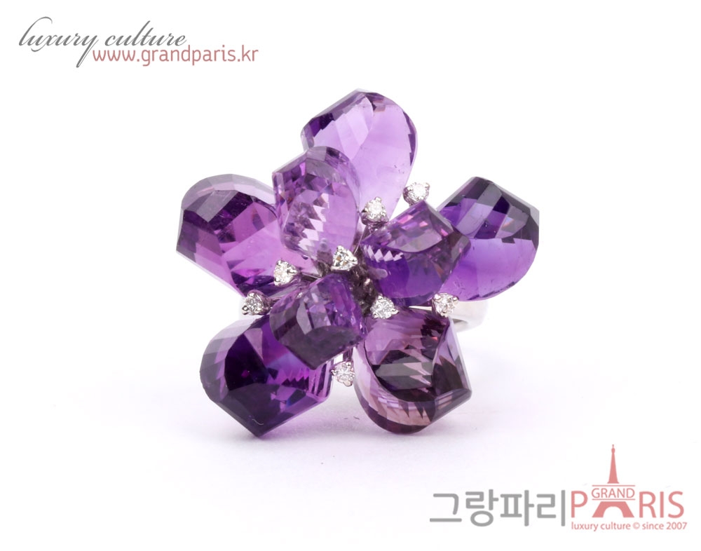 FineJewelry 화이트골드 자수정 빅 플라워 모티브 링 FineJewelry 화이트골드 자수정 빅 플라워 모티브 링