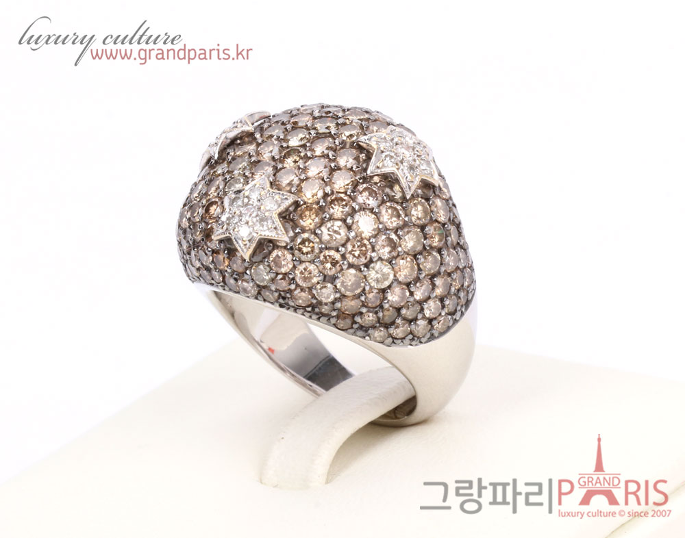 Fine Jewelry 꼬냑 다이아몬드 파베 별포인트 볼드 링