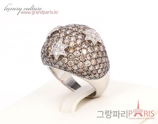 Fine Jewelry 꼬냑 다이아몬드 파베 별포인트 볼드 링
