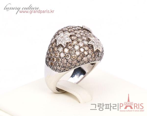 Fine Jewelry 꼬냑 다이아몬드 파베 별포인트 볼드 링