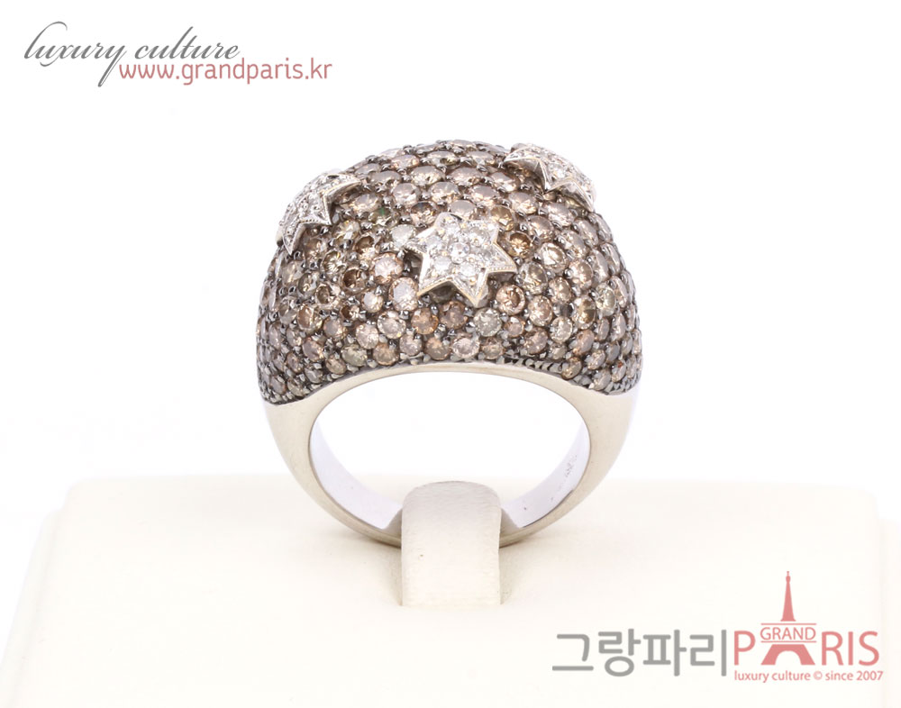 Fine Jewelry 꼬냑 다이아몬드 파베 별포인트 볼드 링