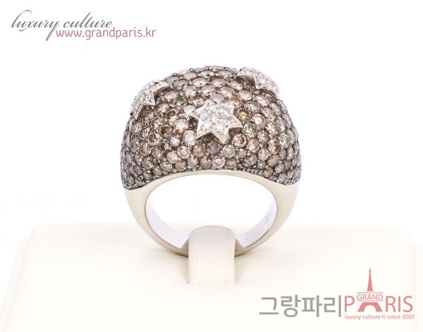 Fine Jewelry 꼬냑 다이아몬드 파베 별포인트 볼드 링