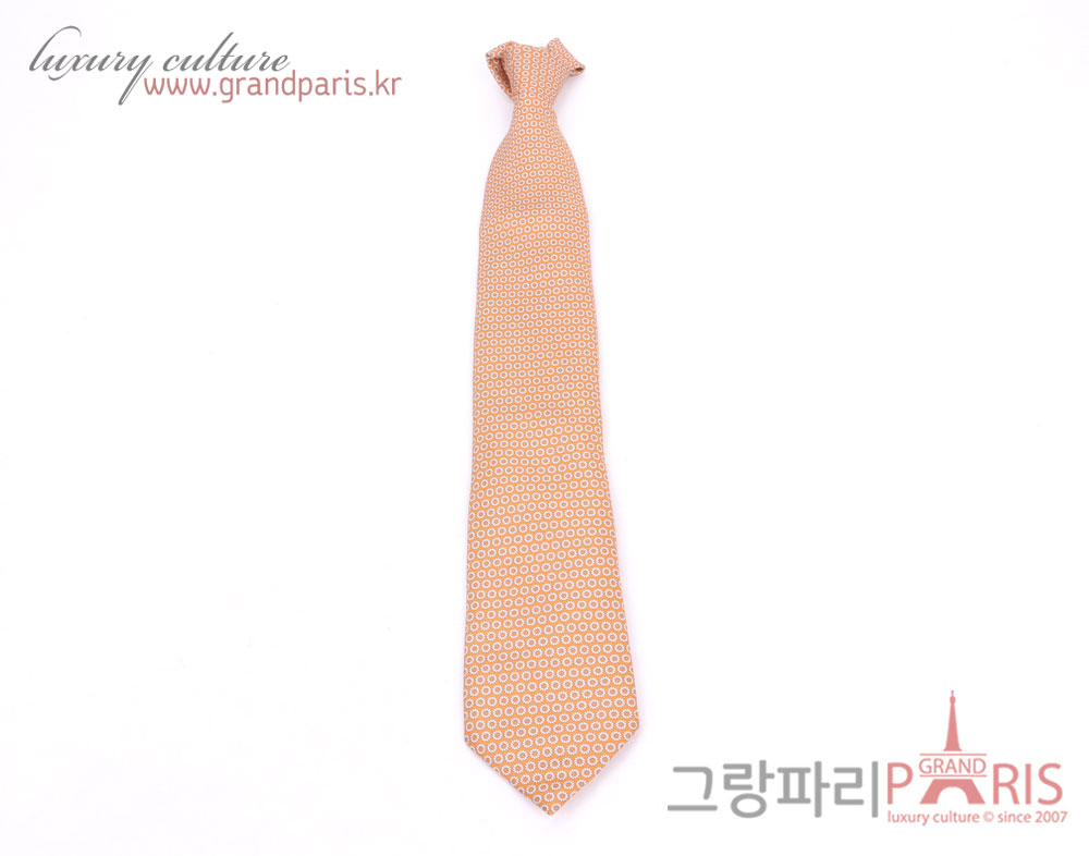 브리오니 딥 옐로우 데이지 패턴 실크 넥타이	
