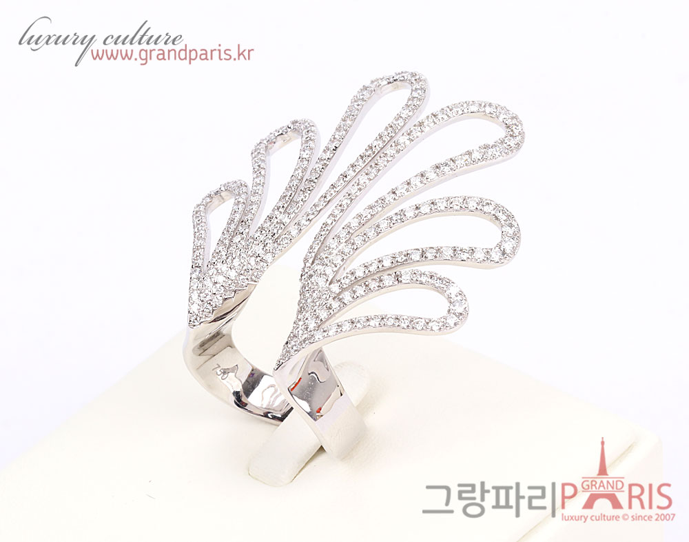 FineJewerly 천연 다이아몬드 224p 티어스 윙 오픈 반지