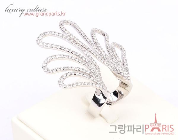 FineJewerly 천연 다이아몬드 224p 티어스 윙 오픈 반지