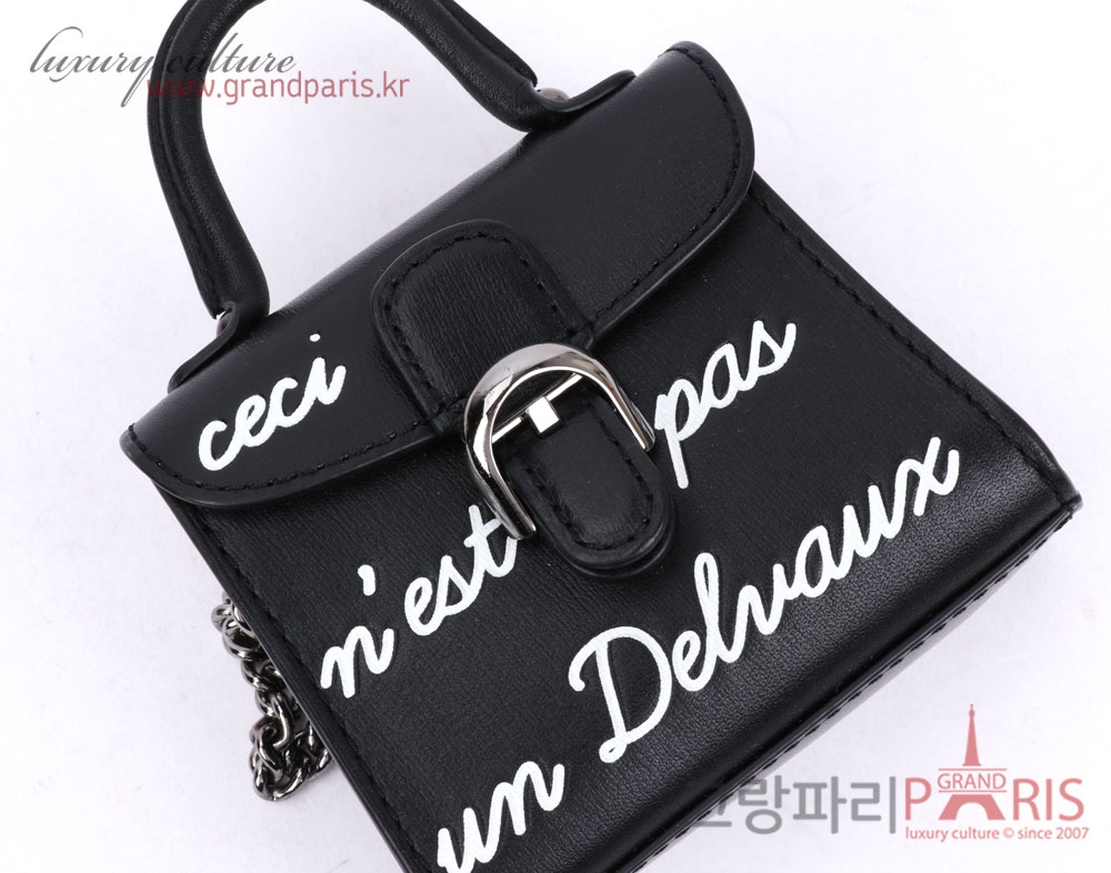 델보 블랙 레터링 복스 브리앙 미니 백참