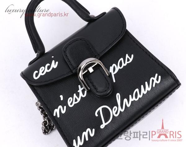 델보 블랙 레터링 복스 브리앙 미니 백참