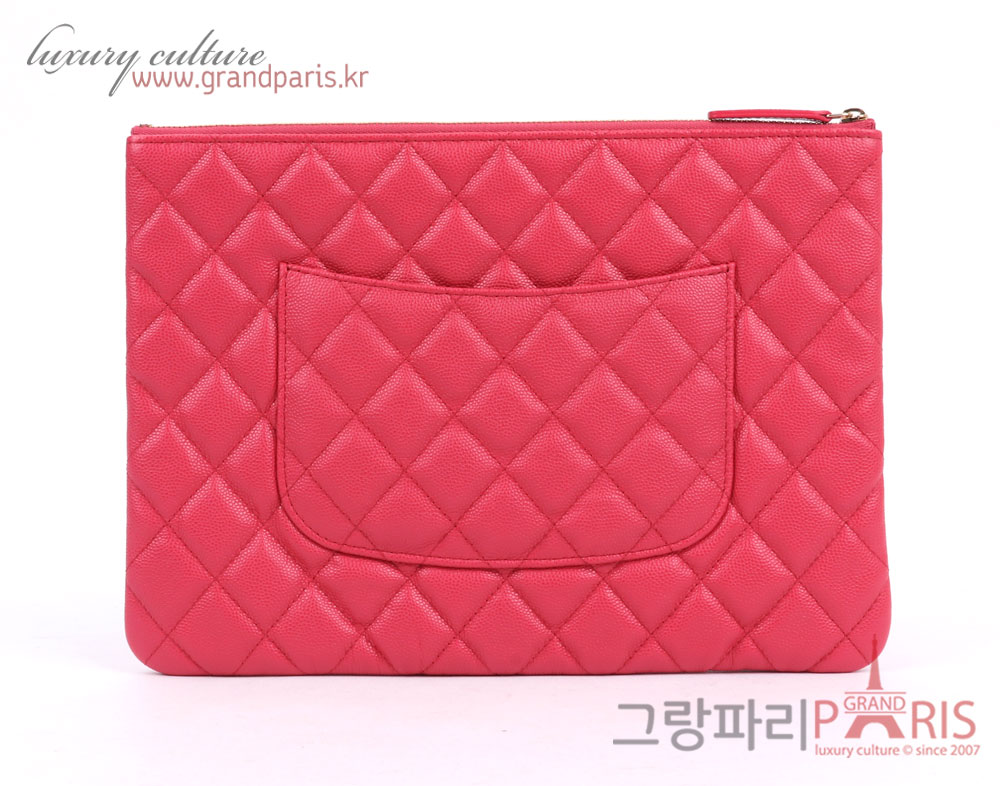 샤넬 핑크 캐비어 샴페인골드 클래식 CC 미듐 클러치백