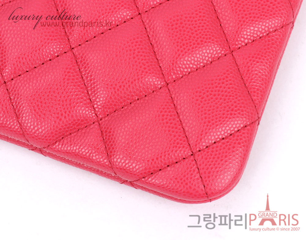 샤넬 핑크 캐비어 샴페인골드 클래식 CC 미듐 클러치백