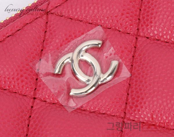 샤넬 핑크 캐비어 샴페인골드 클래식 CC 미듐 클러치백