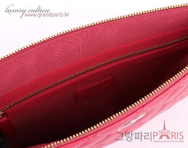 샤넬 핑크 캐비어 샴페인골드 클래식 CC 미듐 클러치백