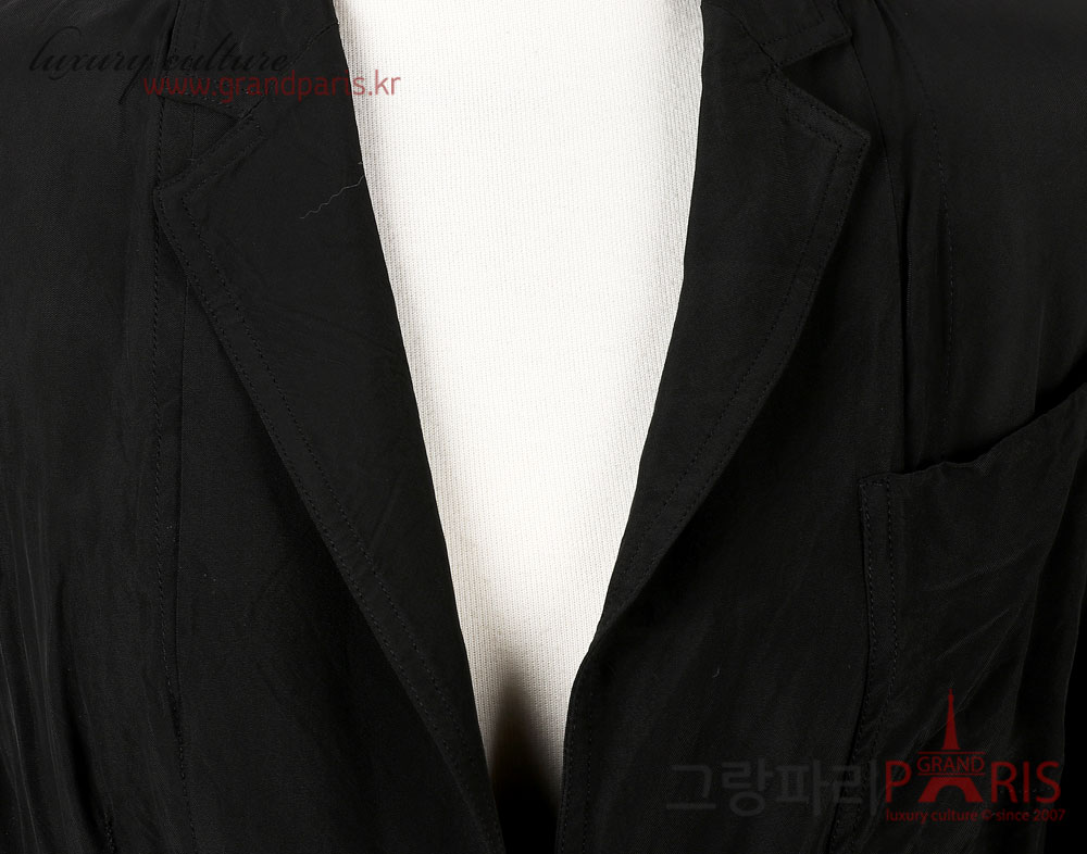 드리스반노튼 블랙 심플 레이온 롱 자켓 34