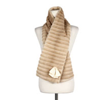 크리스찬 디올 베이지 브라운 밍크 머플러 