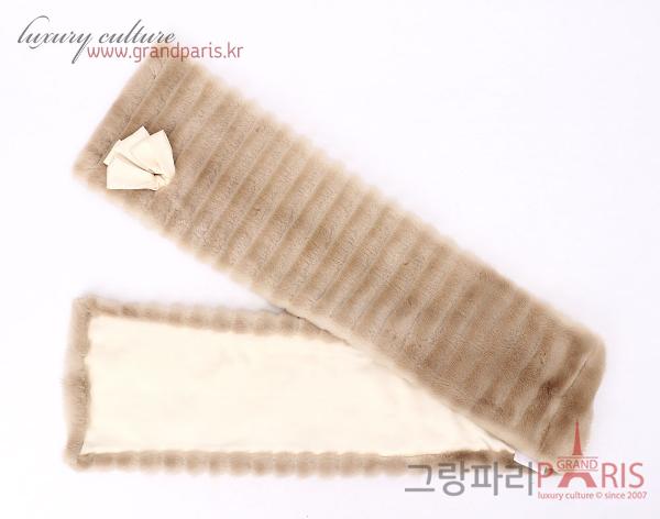 크리스찬 디올 베이지 브라운 밍크 머플러 