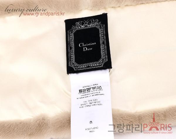 크리스찬 디올 베이지 브라운 밍크 머플러 