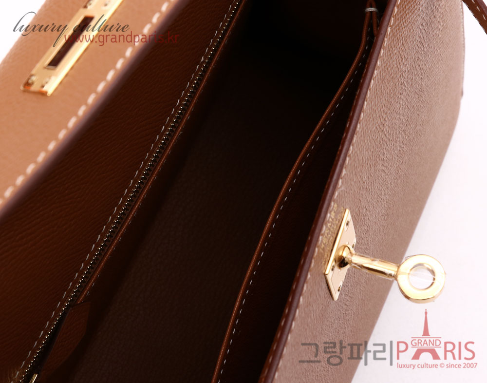에르메스 골드 앱송 금장 아웃스티치 켈리 25 셀리에 D