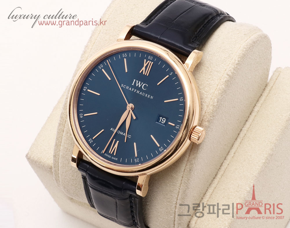 IWC 포르토피노 다크블루 금장 오토메틱 시계 IW356522