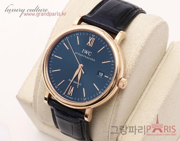 IWC 포르토피노 다크블루 금장 오토메틱 시계 IW356522