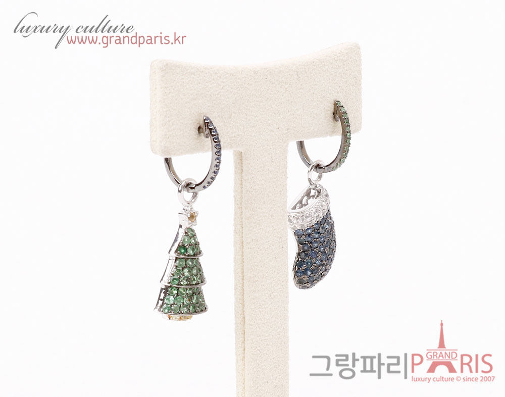 FineJewelry 천연 사파이어 차보라이트 크리스마스 이어링