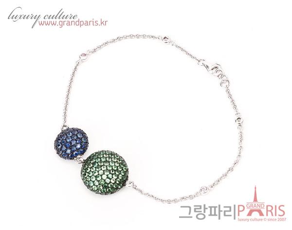 FineJewelry 팬시 사파이어 차보라이트 트윈 볼 팔찌