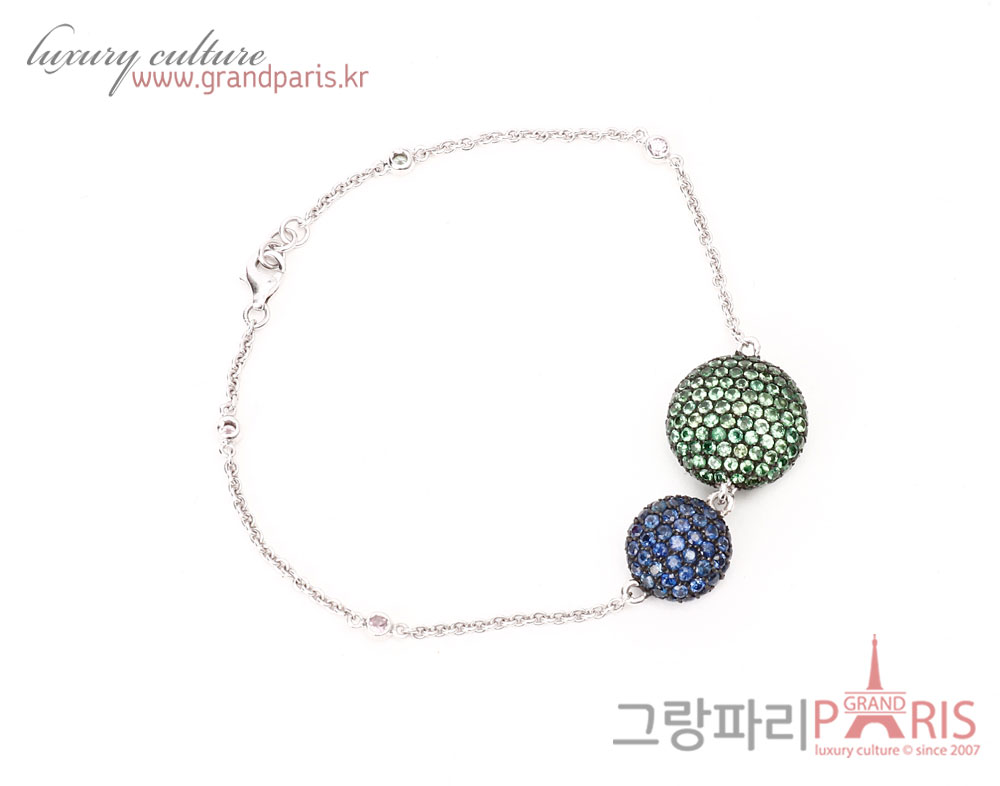 FineJewelry 팬시 사파이어 차보라이트 트윈 볼 팔찌