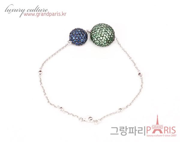 FineJewelry 팬시 사파이어 차보라이트 트윈 볼 팔찌