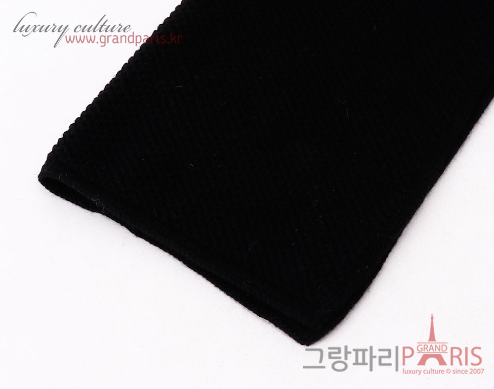 샤넬 레터링 캐시미어 머플러 블랙