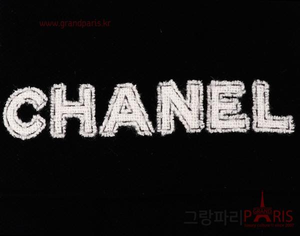 샤넬 레터링 캐시미어 머플러 블랙