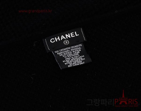 샤넬 레터링 캐시미어 머플러 블랙
