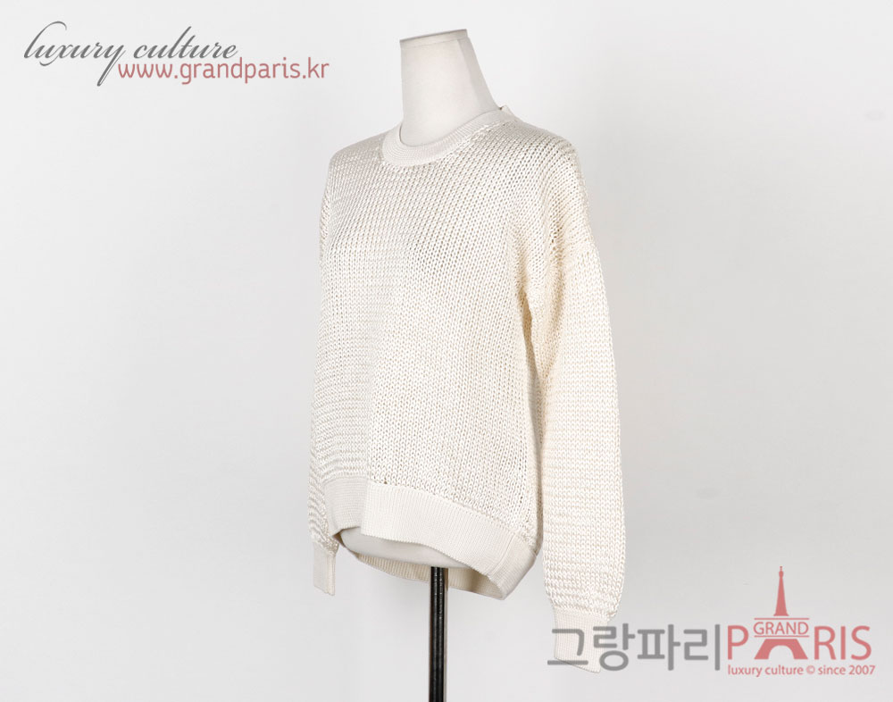 에르메스 아이보리 실크 니트 상의 36