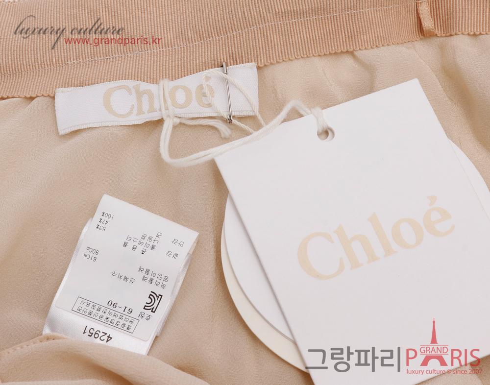 끌로에 화이트 베이지 쉬폰 플라워 레이스 스커트 34