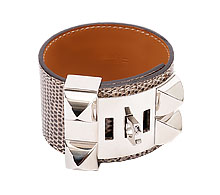 에르메스 메도르 팔찌 옴브레 리자드 은장 Ssize  X 보러가기