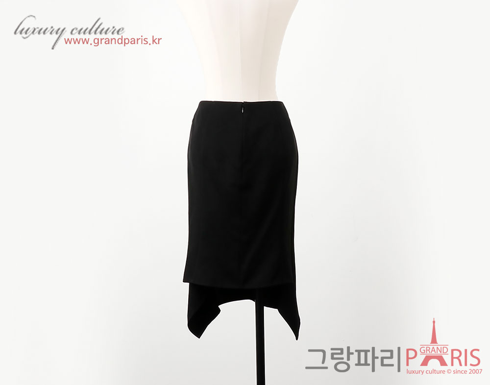 톰포드 블랙 언밸런스 스커트 36	