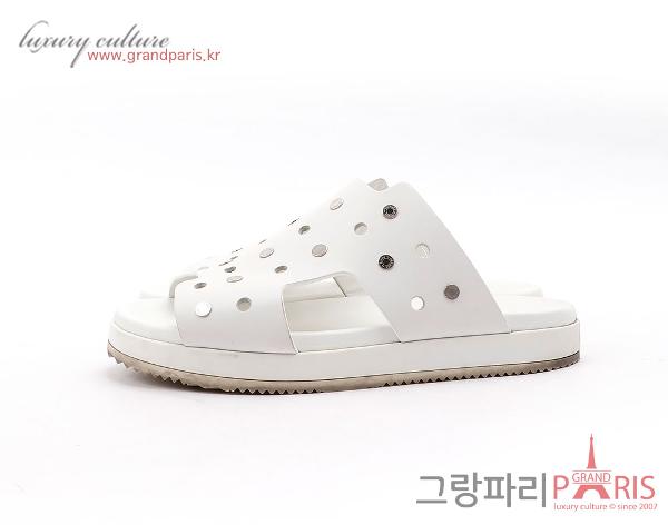 에르메스 화이트 셀리에 버튼 오버솔 샌들 38 1/2