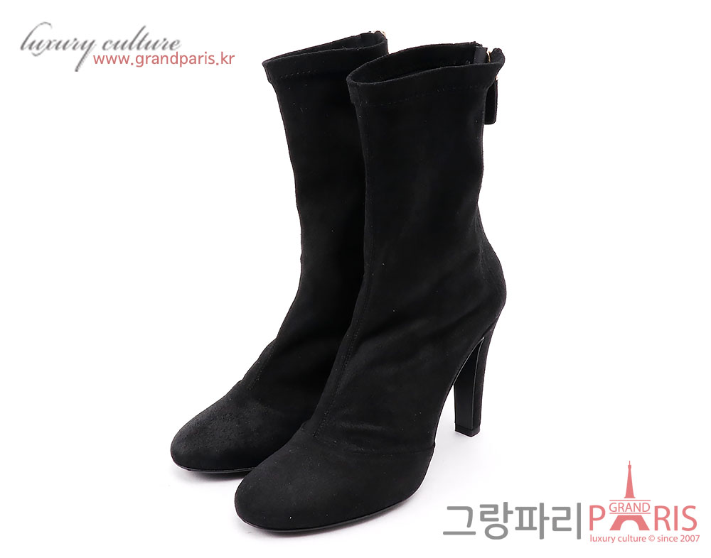 샤넬 블랙 베이직 앵클부츠 37 1/2