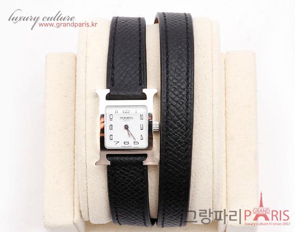 에르메스 H아워 블랙 은장 더블 스트랩 HH1.110